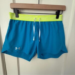 Under Armour Women's Heatgear Play Up Running Shorts Dynamo Blue Size S/M